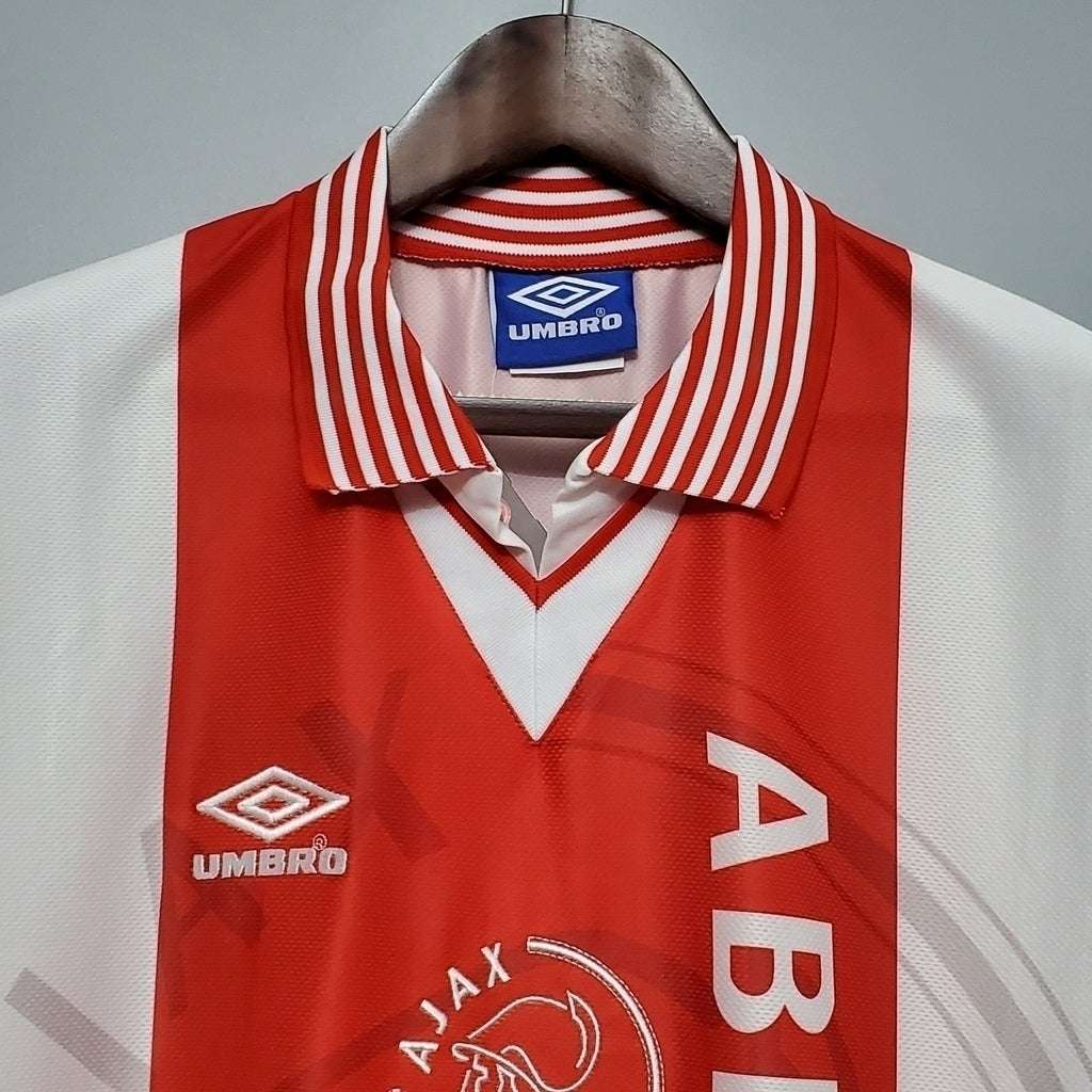 Camisa Ajax Titular 95/96 - Branca e Vermelha - Central das Camisas