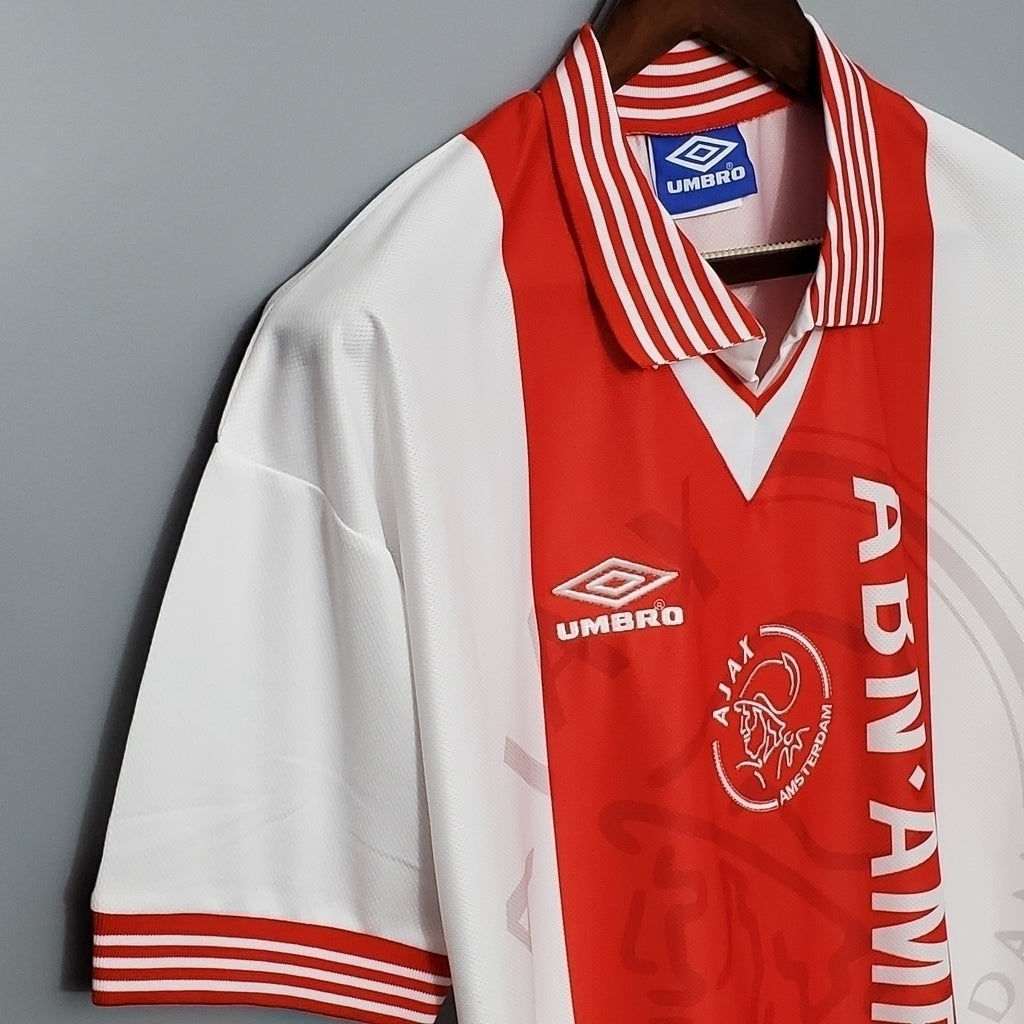 Camisa Ajax Titular 95/96 - Branca e Vermelha - Central das Camisas