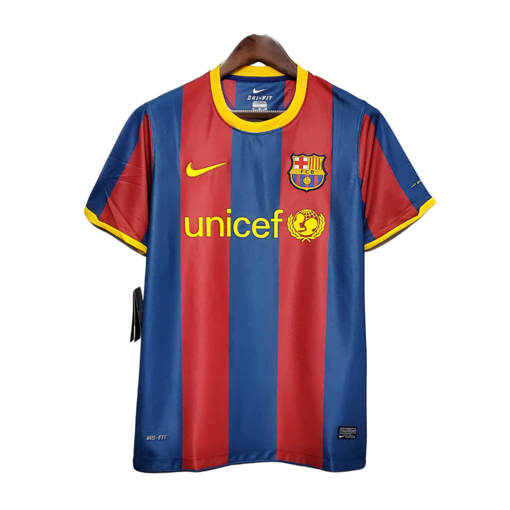 Camisa Barcelona Titular 10/11 - Azul e Vermelho