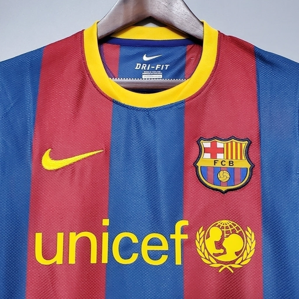 Camisa Barcelona Titular 10/11 - Azul e Vermelho