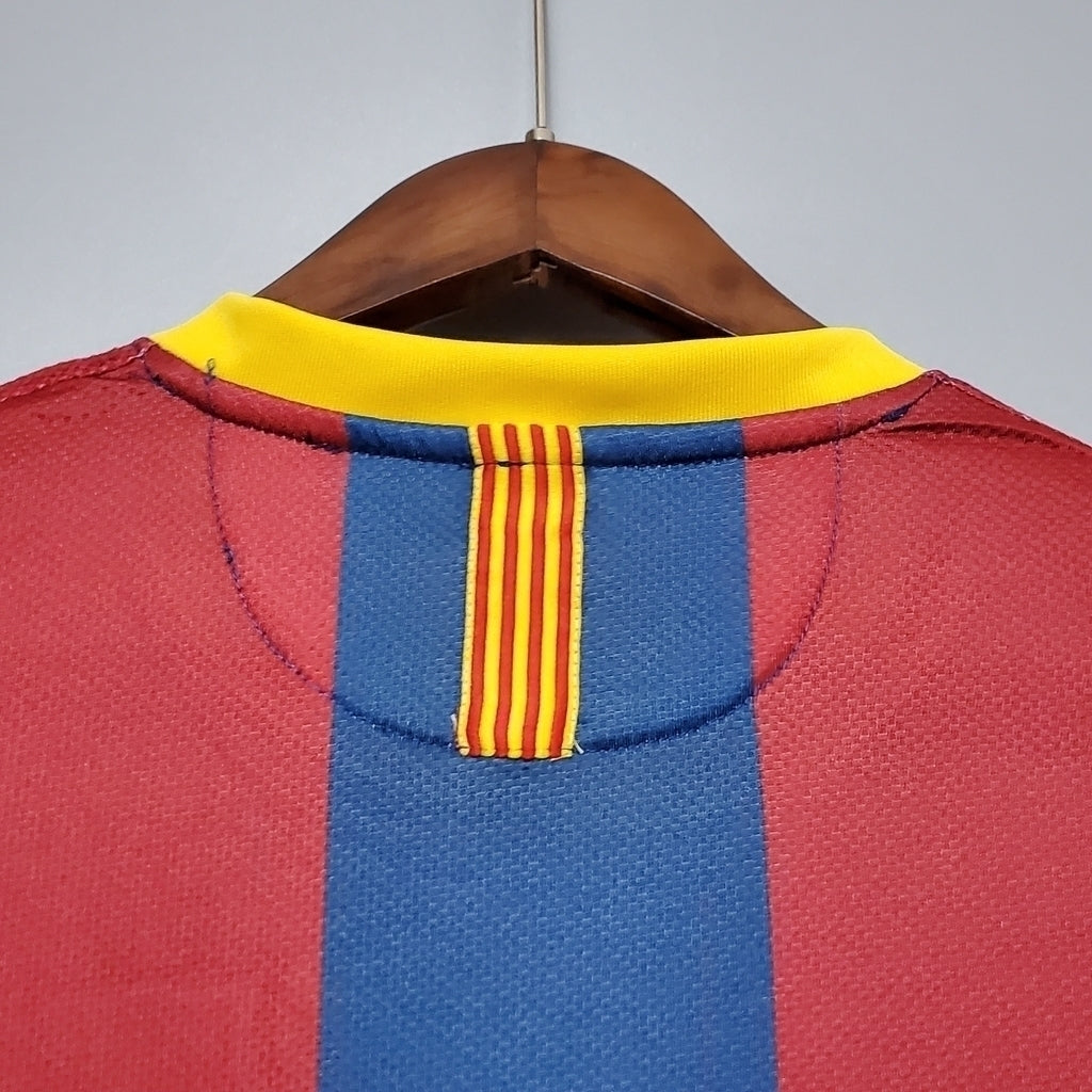 Camisa Barcelona Titular 10/11 - Azul e Vermelho