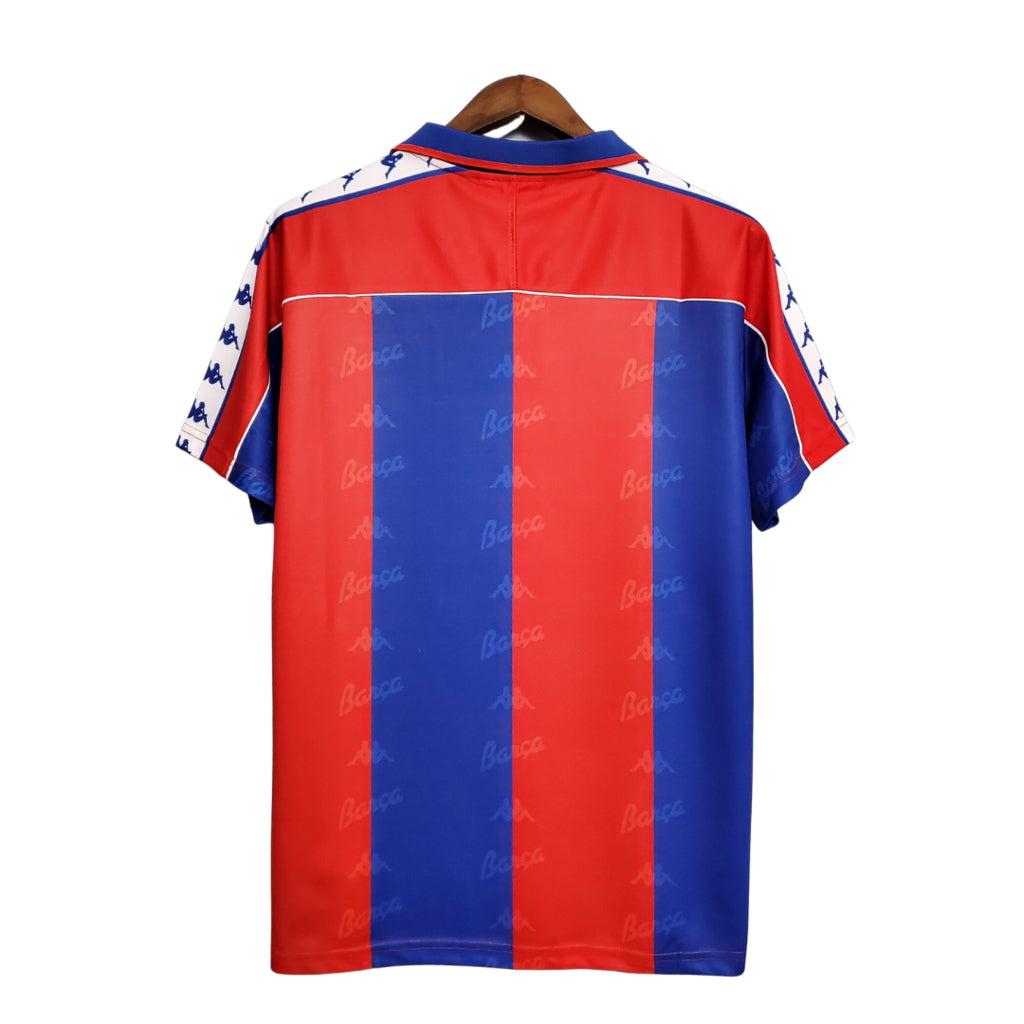 Camisa Barcelona Titular 92/95 - Azul e Vermelho