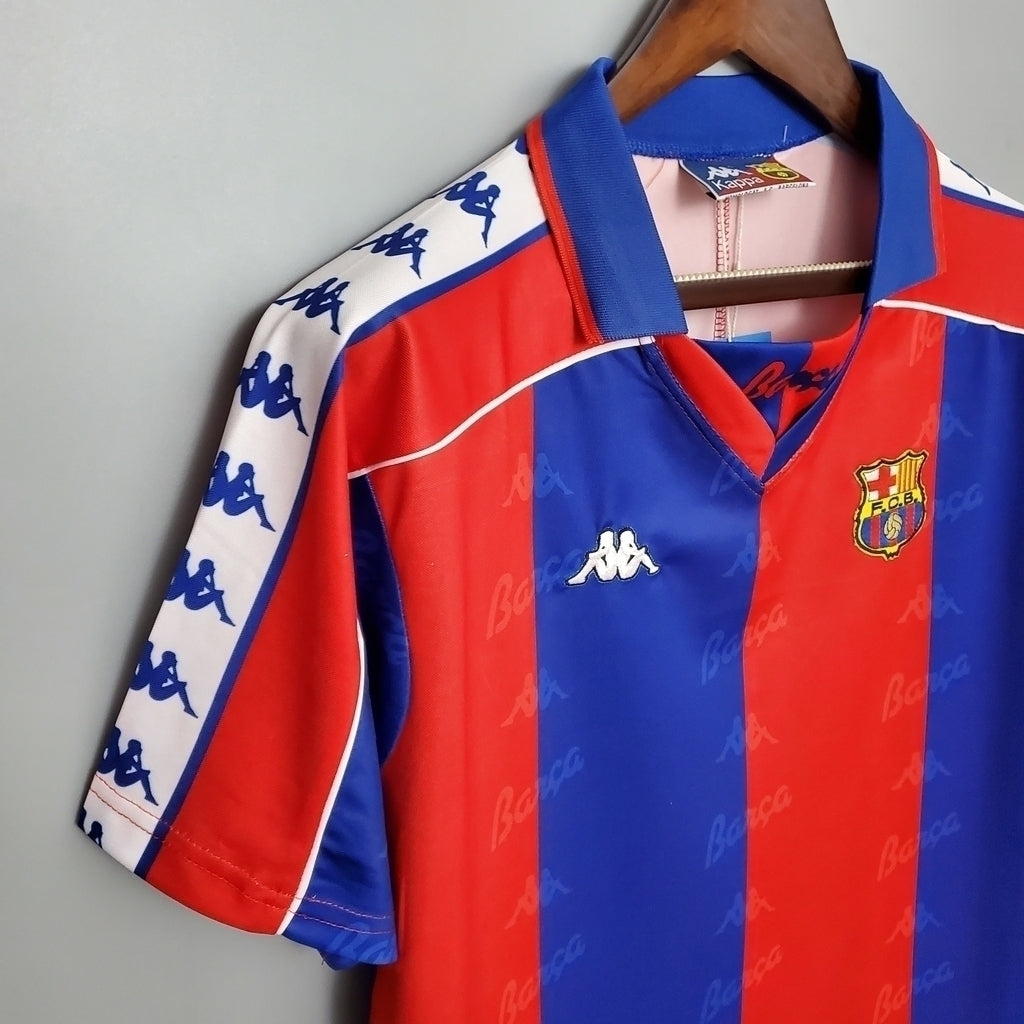 Camisa Barcelona Titular 92/95 - Azul e Vermelho
