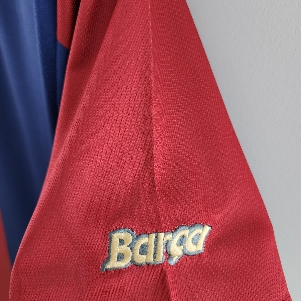 Camisa Barcelona Titular 98/99 - Azul e Vermelha