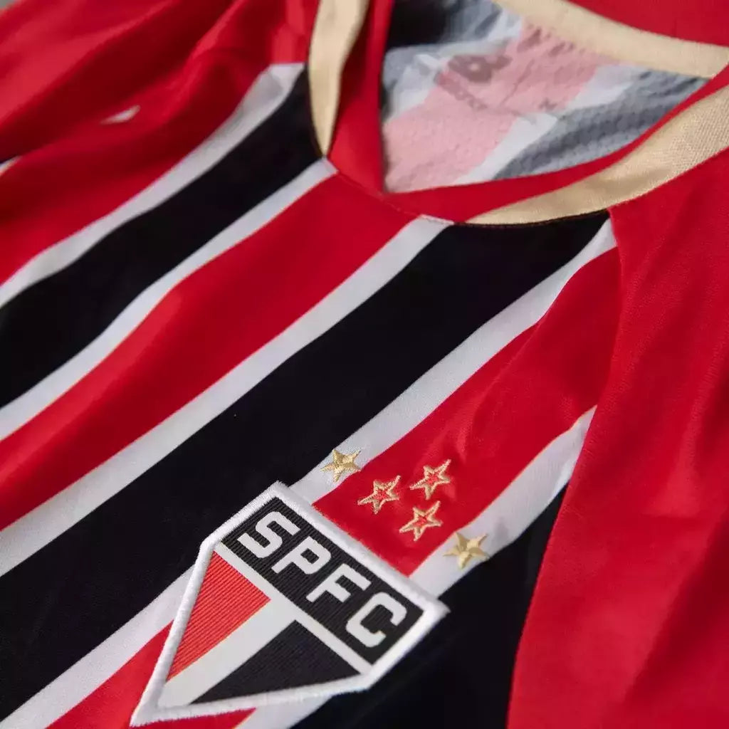 Camisa São Paulo II 25/26 - Feminina - Vermelha e preta - Central das Camisas
