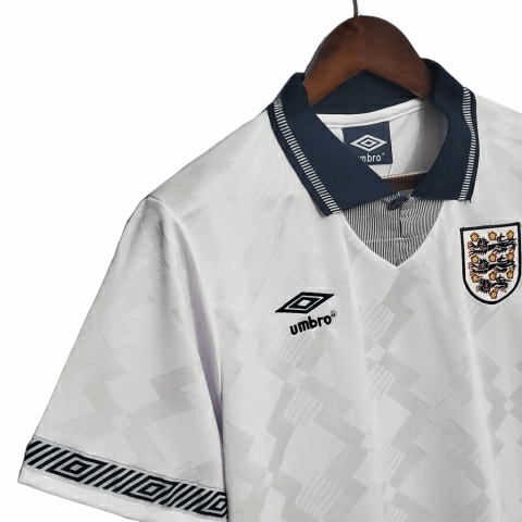 Camisa Inglaterra Titular 1990 - Retrô - Central das Camisas