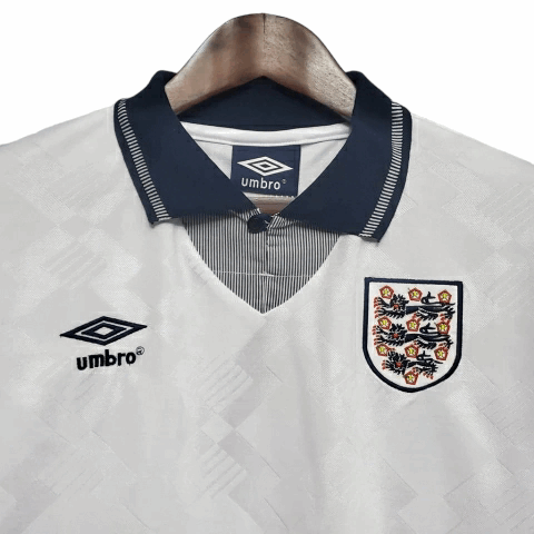 Camisa Inglaterra Titular 1990 - Retrô - Central das Camisas