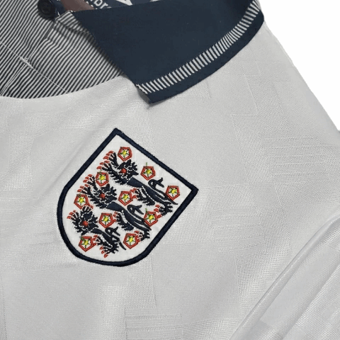 Camisa Inglaterra Titular 1990 - Retrô - Central das Camisas