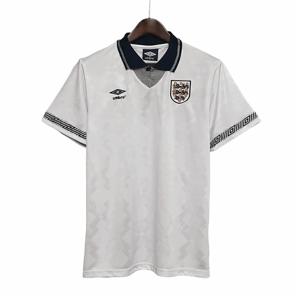 Camisa Inglaterra Titular 1990 - Retrô - Central das Camisas