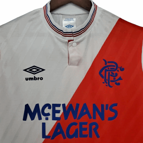 Camisa Glasgow Rangers Visitante 87/88 - Retrô - Central das Camisas