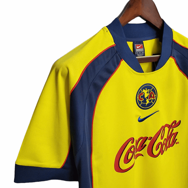 Camisa América-MEX Visitante 01/02 - Amarela e Azul - Central das Camisas