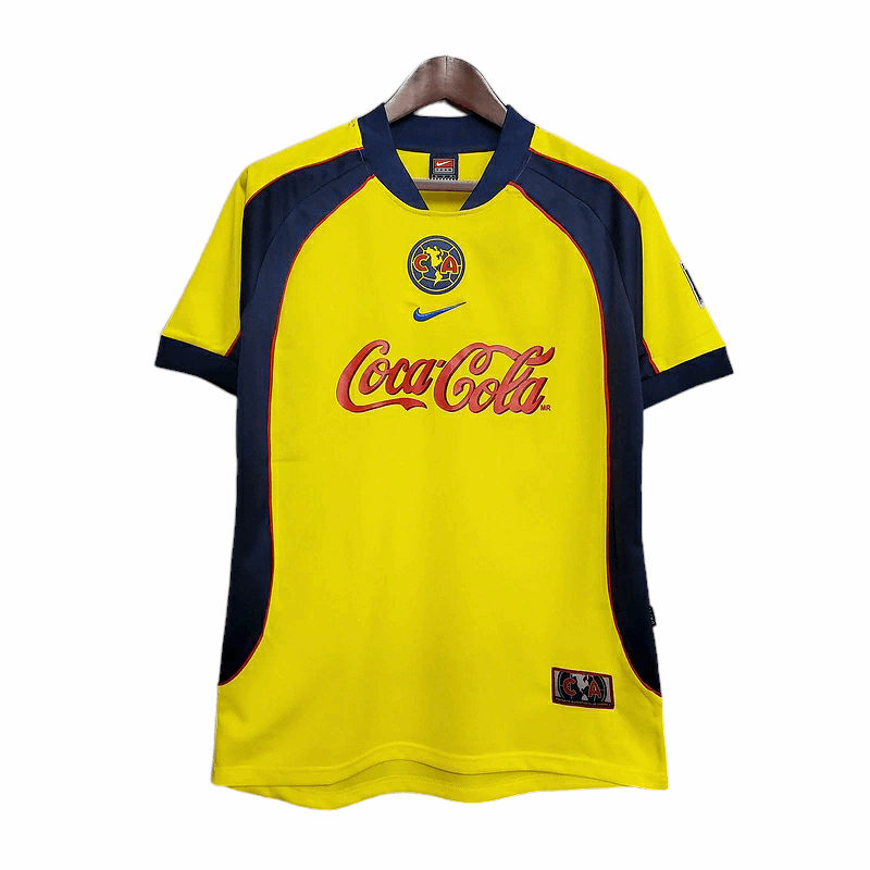 Camisa América-MEX Visitante 01/02 - Amarela e Azul - Central das Camisas