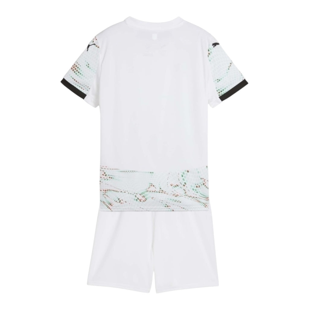 Kit Infantil Inspirado Seleção Portugal II 25/26 - Branco com detalhes em verde e vermelho Central das Camisas