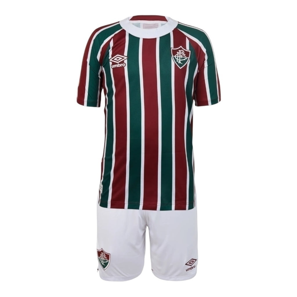 Kit Infantil Inspirado Fluminense I 25/26 - Vermelha e verde com detalhes em branco Central das Camisas