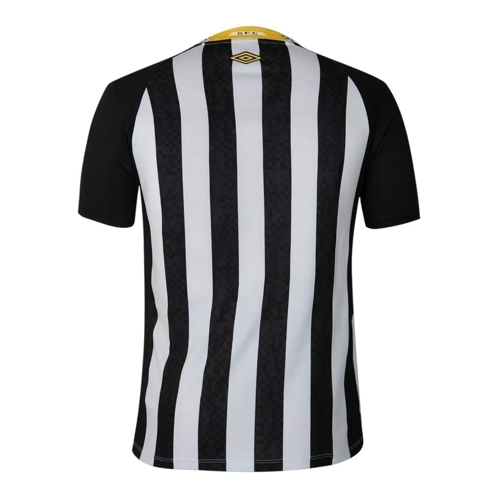 Camisa Santos II 25/26 - Torcedor Masculina - Branca e preta - Central das Camisas