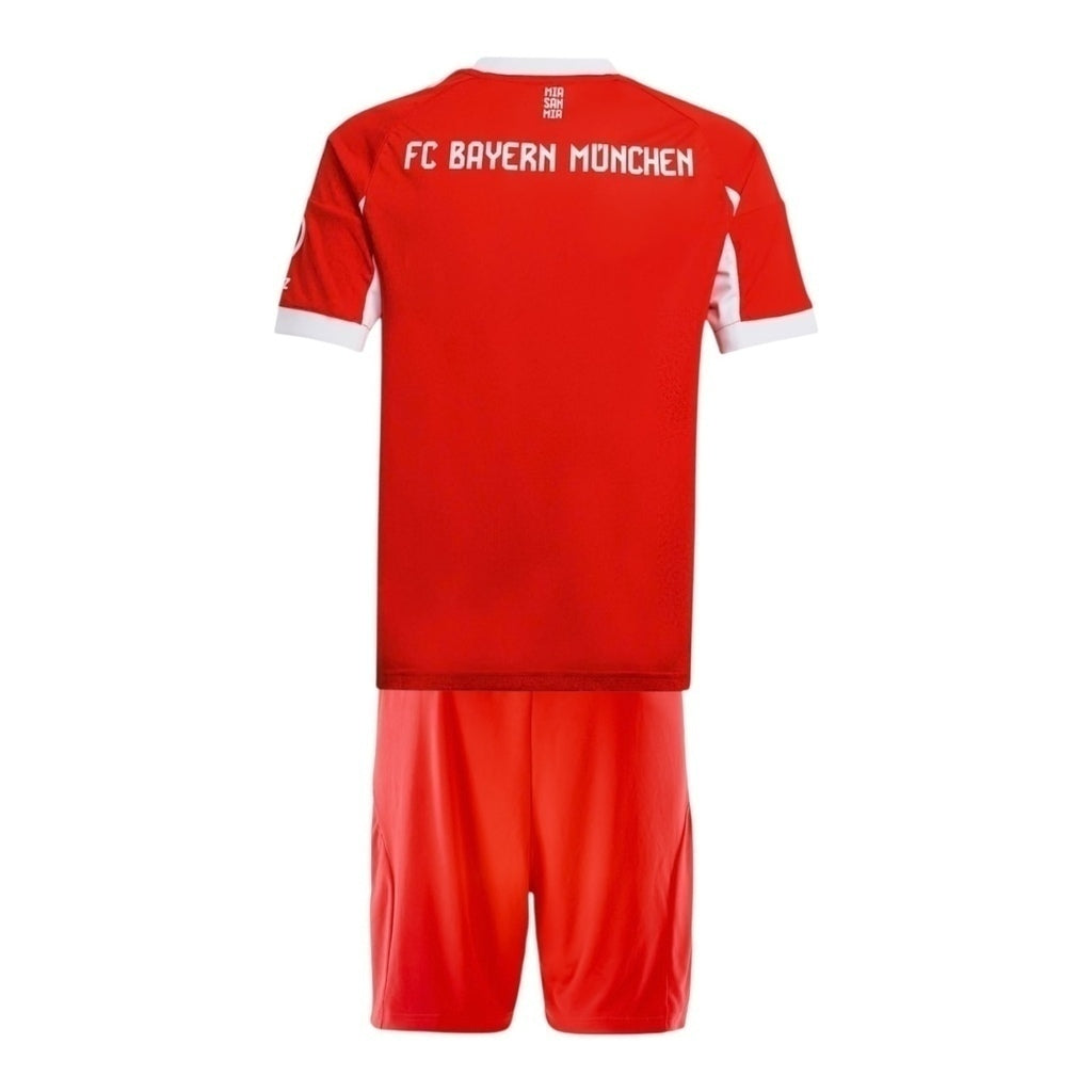 Kit Infantil Bayern de Munique I 25/26 - Vermelho com detalhes em branco - Central das Camisas