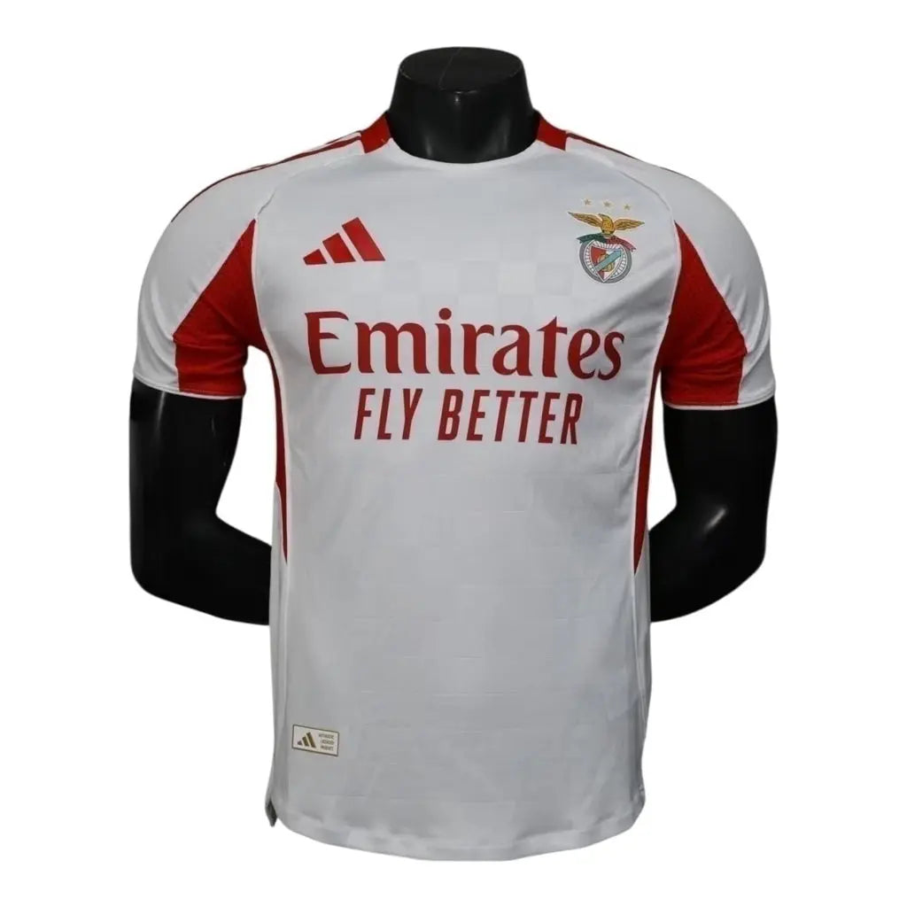 Camisa Benfica II 25/26 - Jogador Masculina - Branca e vermelha - Central das Camisas