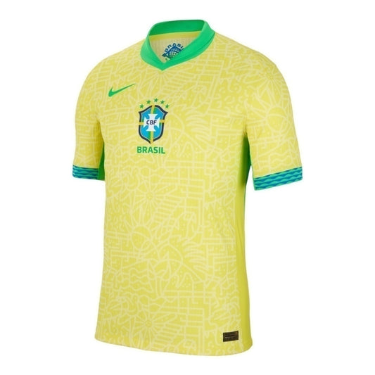 Camisa Seleção Brasileira I 24/25 - Torcedor Masculina - Amarela com detalhes em verde - Central das Camisas