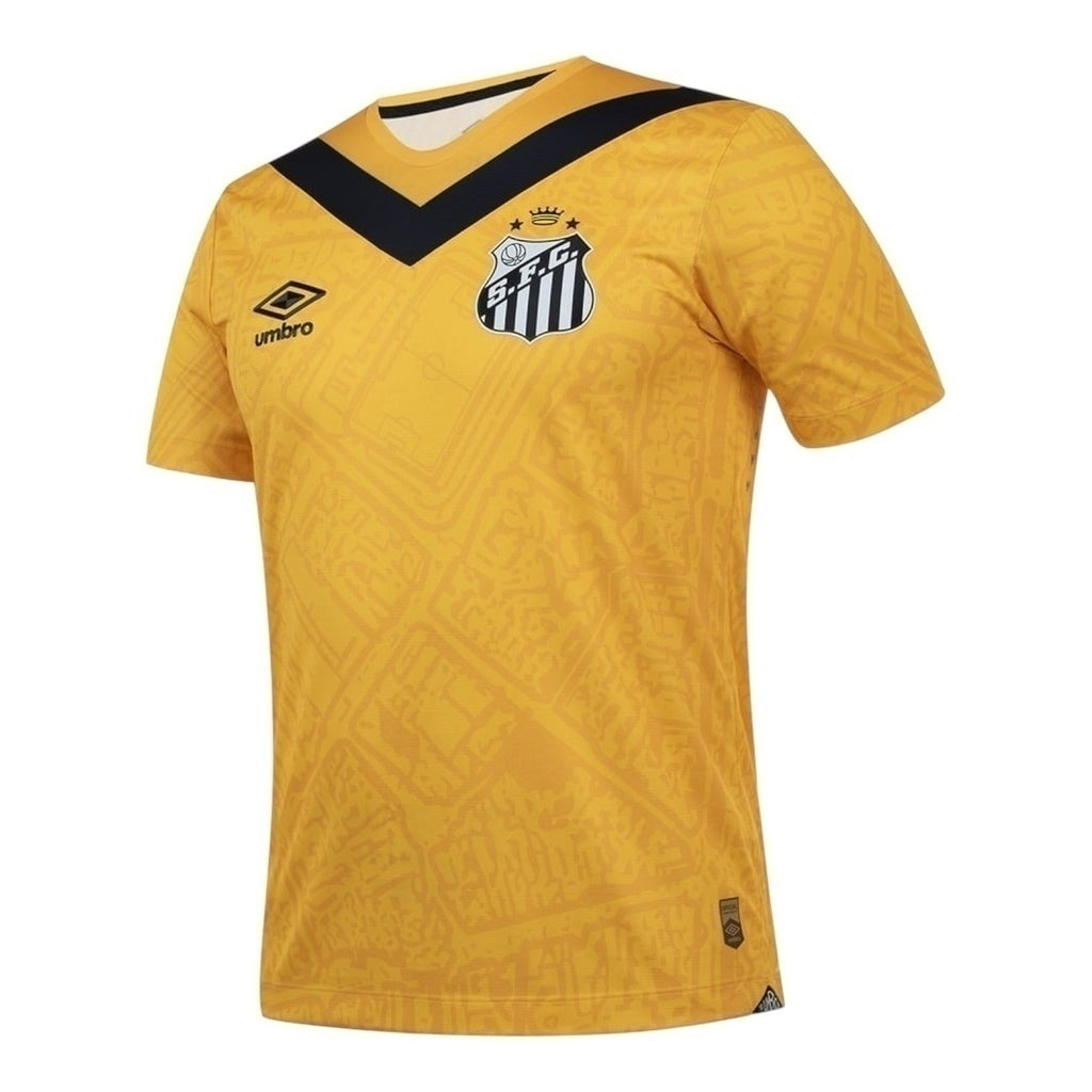 Camisa Santos III 24/25 - Torcedor Masculina - Amarela com detalhes em preto