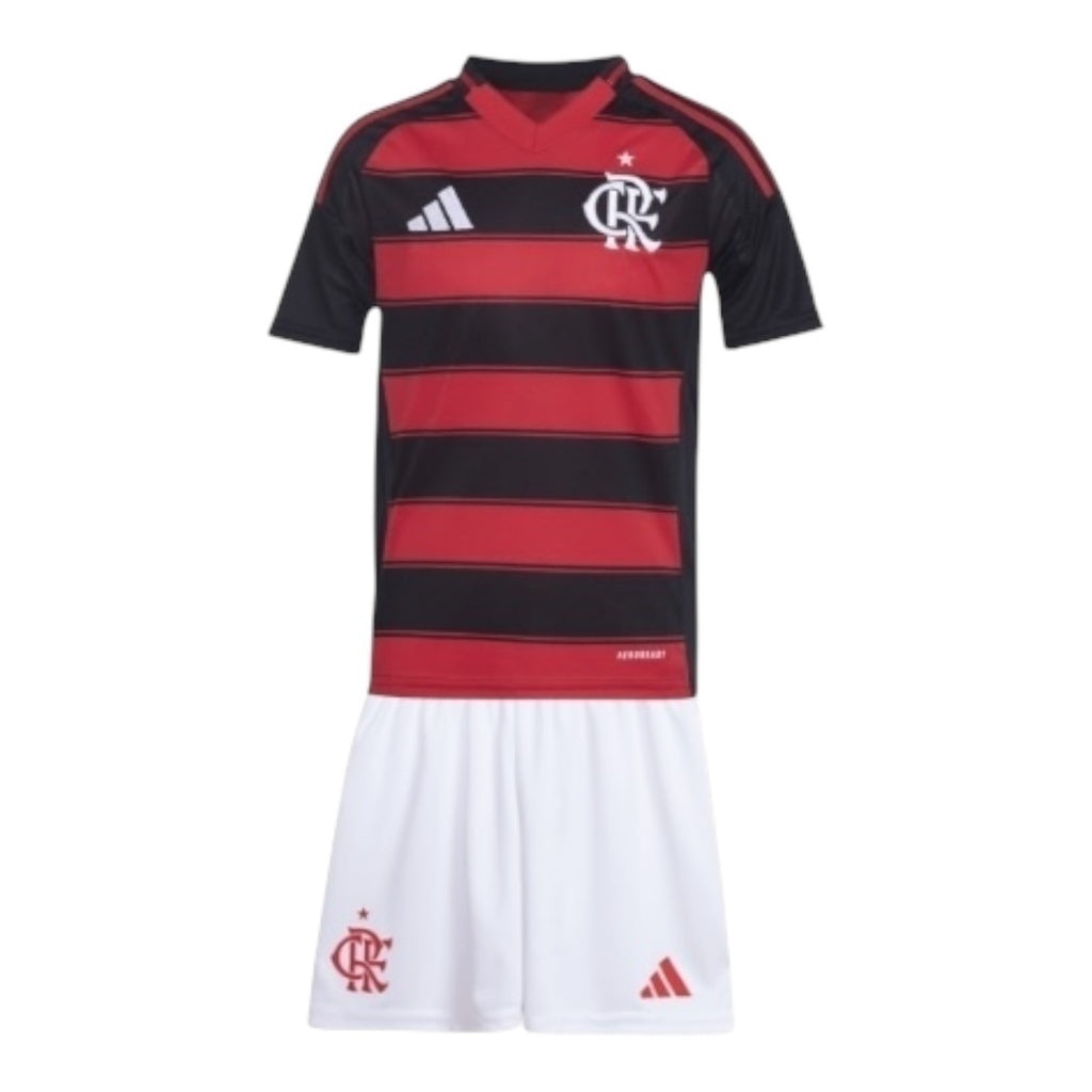 Kit Infantil Inspirado Flamengo I 25/26 - Vermelho e preto Central das Camisas