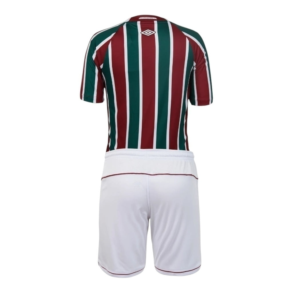 Kit Infantil Inspirado Fluminense I 25/26 - Vermelha e verde com detalhes em branco Central das Camisas