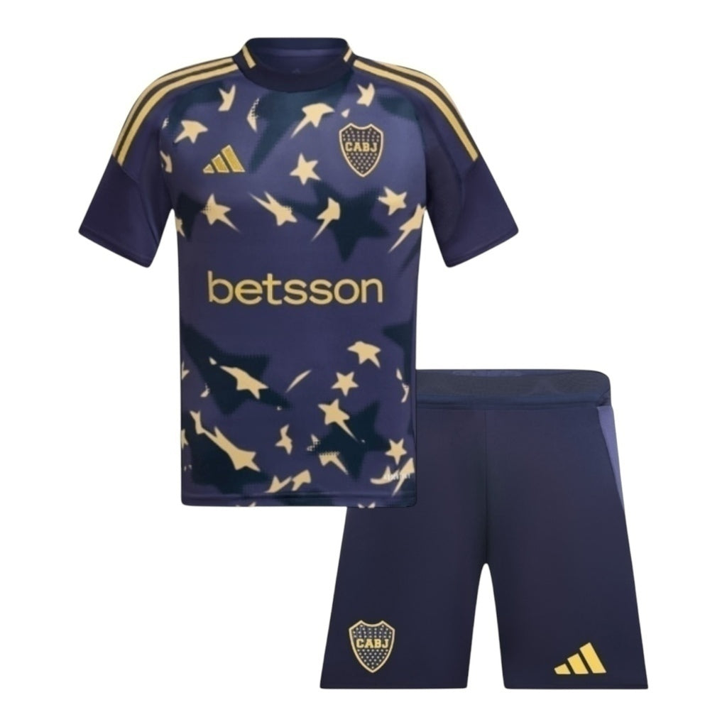 Kit Infantil Inspirado Boca Juniors III 25/26 - Azul com detalhes em amarelo Central das Camisas