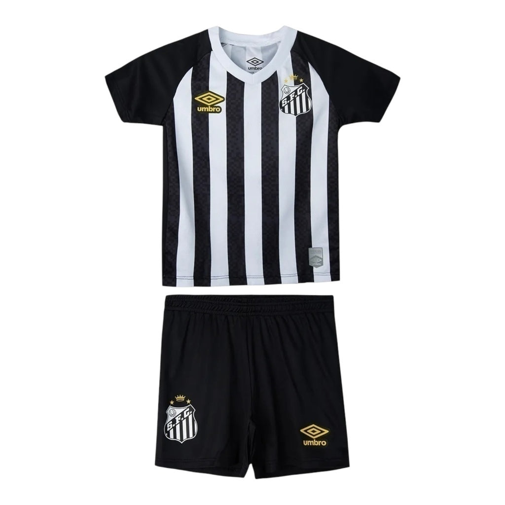 Kit Infantil Santos II 25/26 - Branco e preto - Central das Camisas