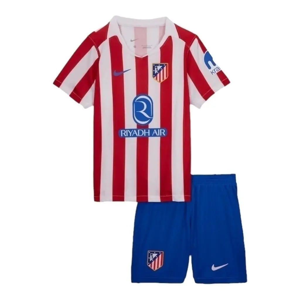 Kit Infantil Atlético de Madrid I 25/26 - Branco e vermelho - Central das Camisas