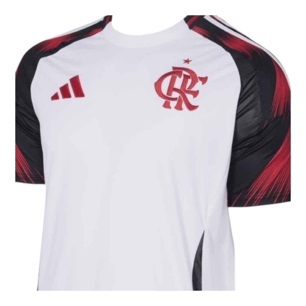 Camisa Flamengo II 25/26 - Torcedor Masculina - Branca com detalhes em preto e vermelho - Central das Camisas