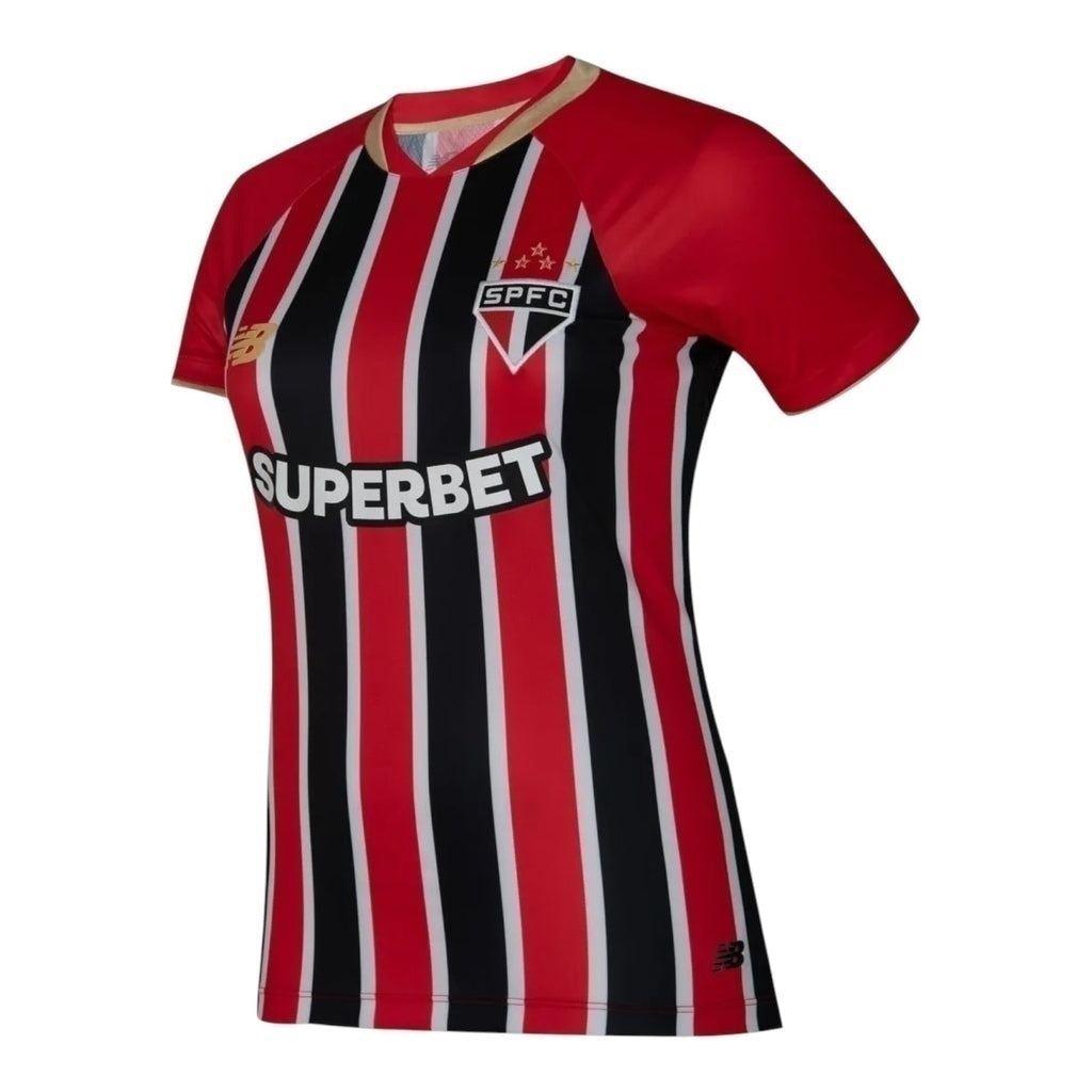 Camisa São Paulo II 25/26 - Feminina - Vermelha e preta - Central das Camisas
