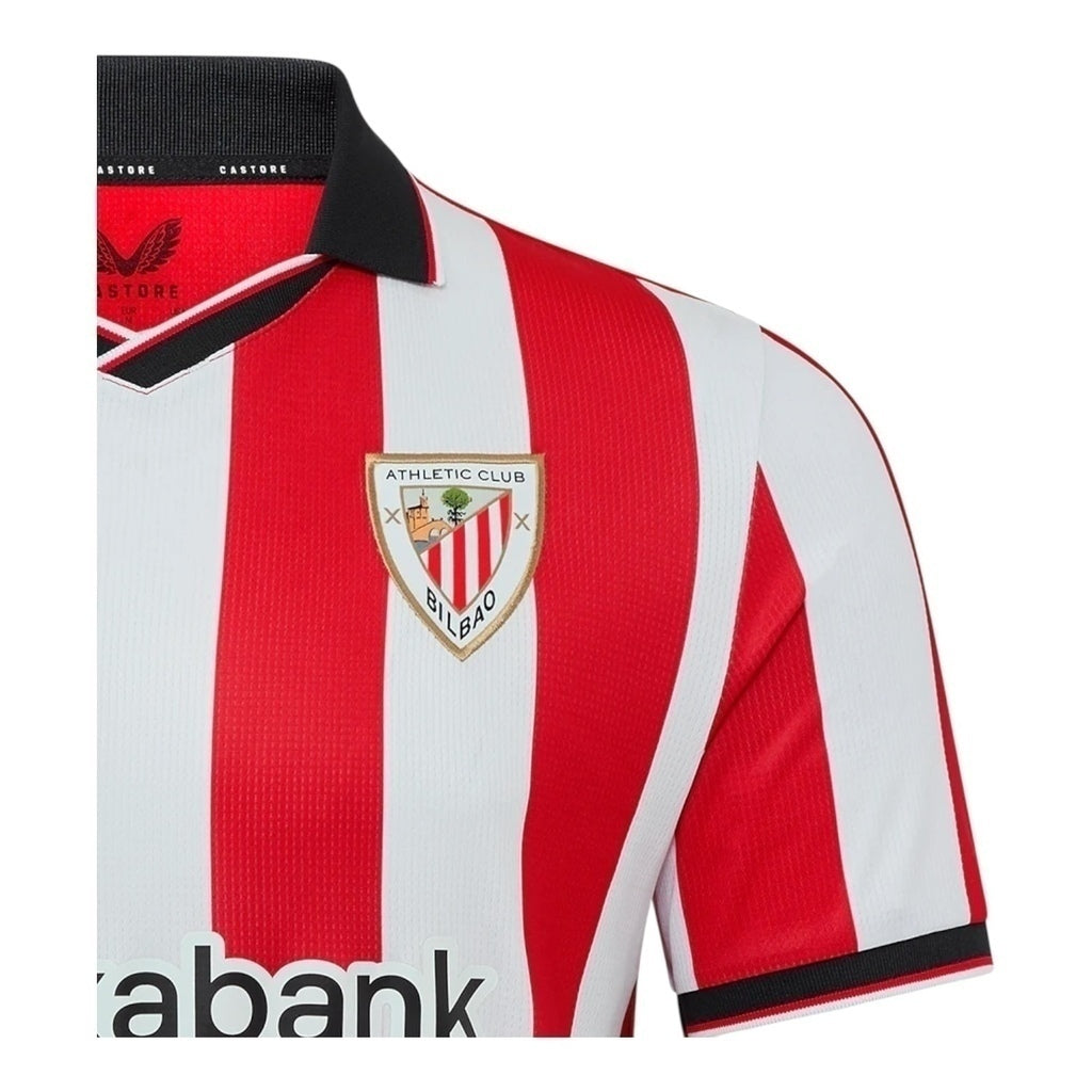 Camisa Athletic Bilbao I 25/26 - Torcedor Masculina - Branca e vermelha - Central das Camisas