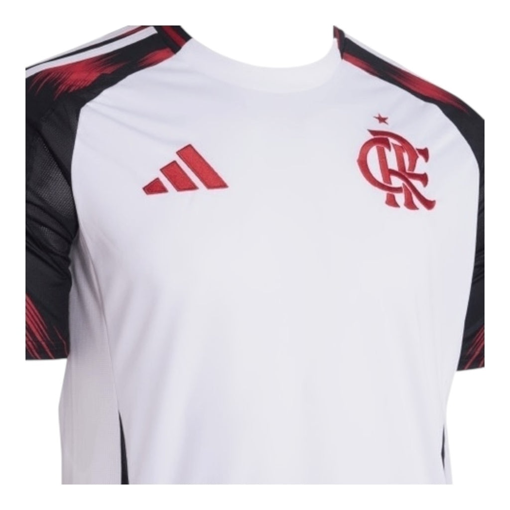 Camisa Flamengo II 25/26 - Torcedor Masculina - Branca com detalhes em preto e vermelho - Central das Camisas
