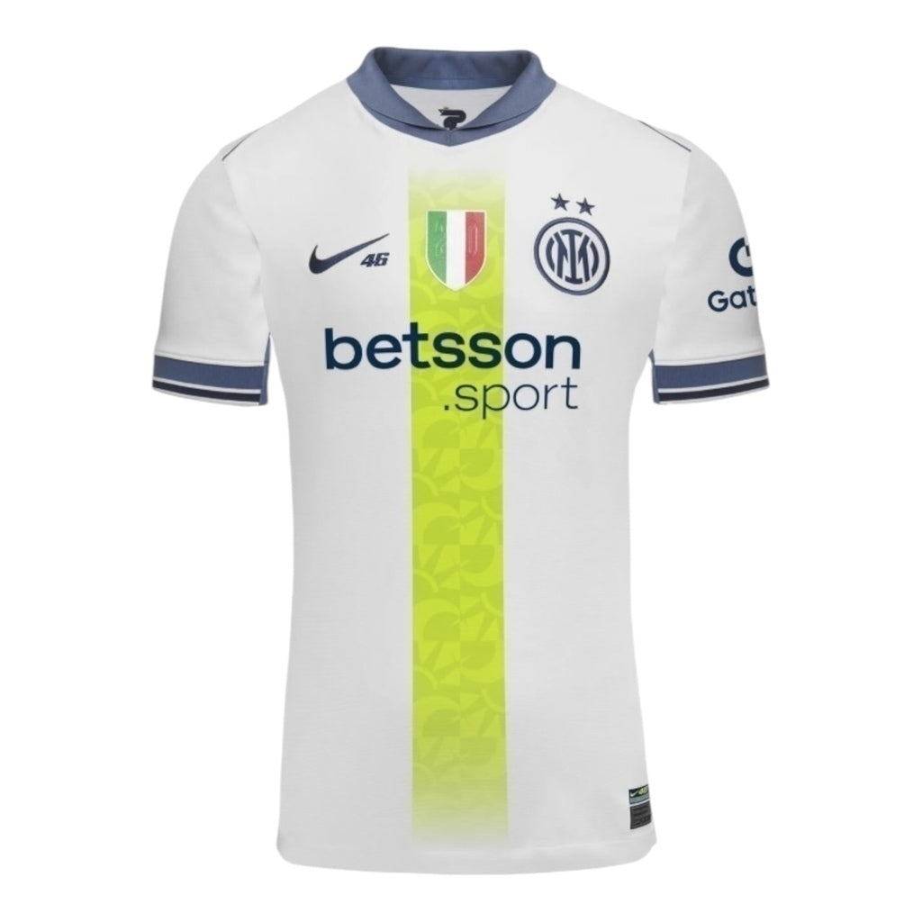 Camisa Inter de Milão Edição especial VR46 II 24/25 - Torcedor Masculina - Branca com detalhes em azul - Central das Camisas