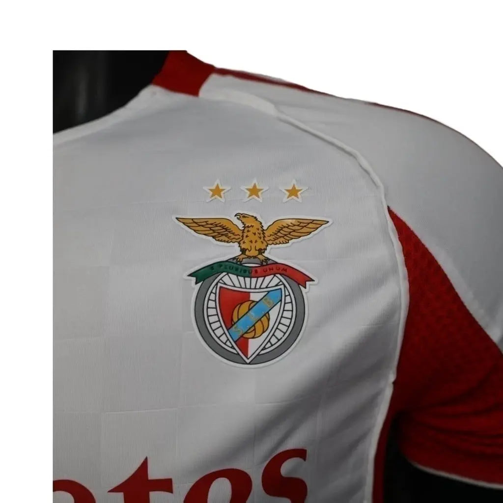 Camisa Benfica II 25/26 - Jogador Masculina - Branca e vermelha - Central das Camisas