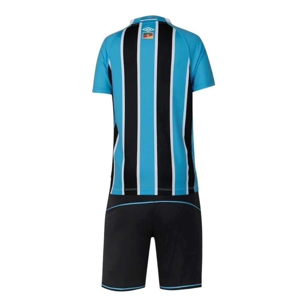 Kit Infantil Inspirado Grêmio I 25/26 - Azul e preto Central das Camisas