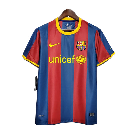 Camisa Barcelona Titular 10/11 - Azul e Vermelho