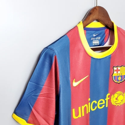 Camisa Barcelona Titular 10/11 - Azul e Vermelho