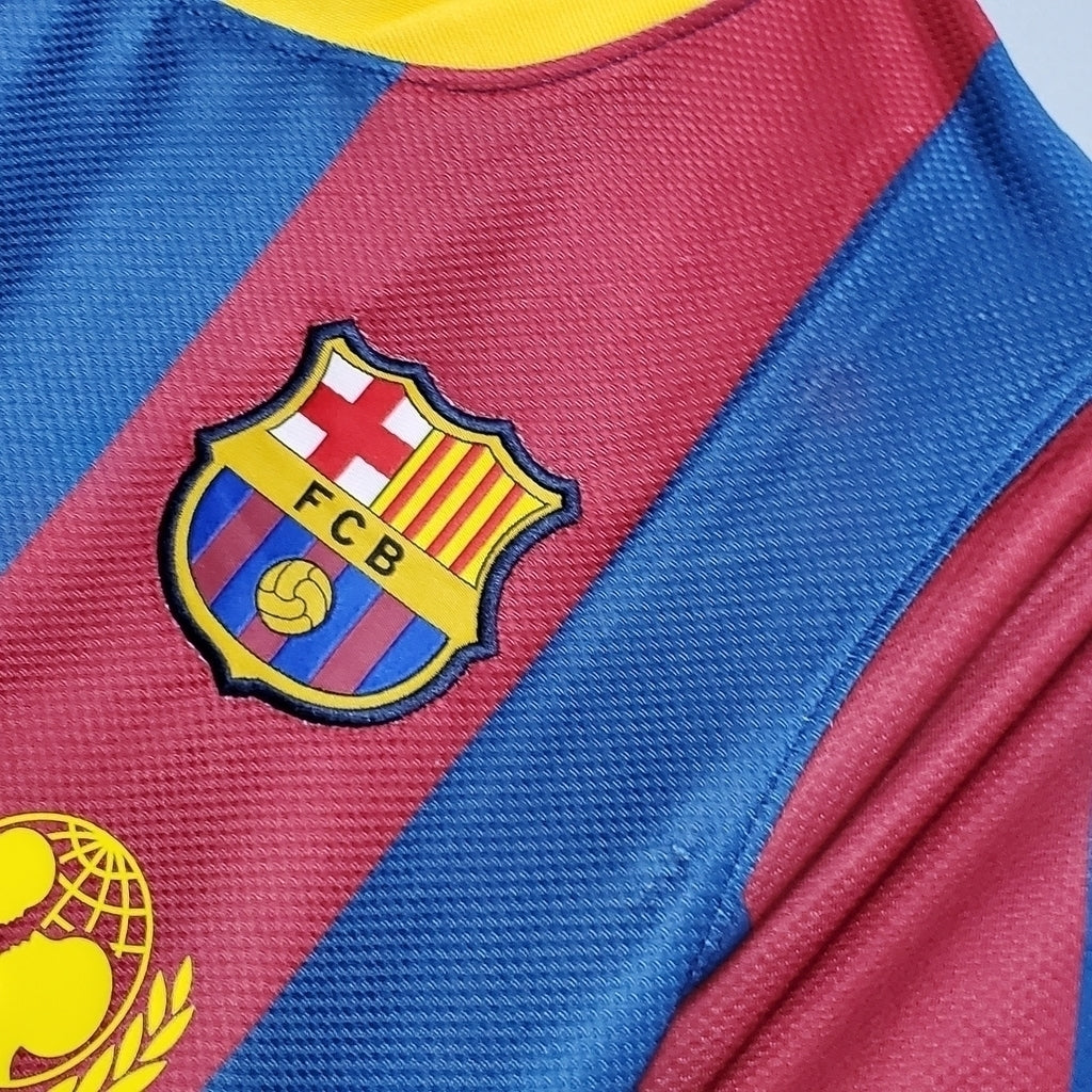 Camisa Barcelona Titular 10/11 - Azul e Vermelho