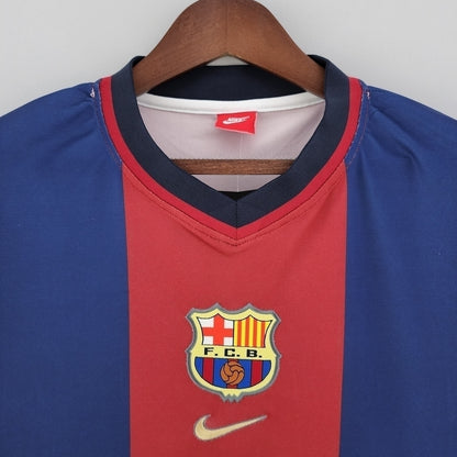Camisa Barcelona Titular 98/99 - Azul e Vermelha