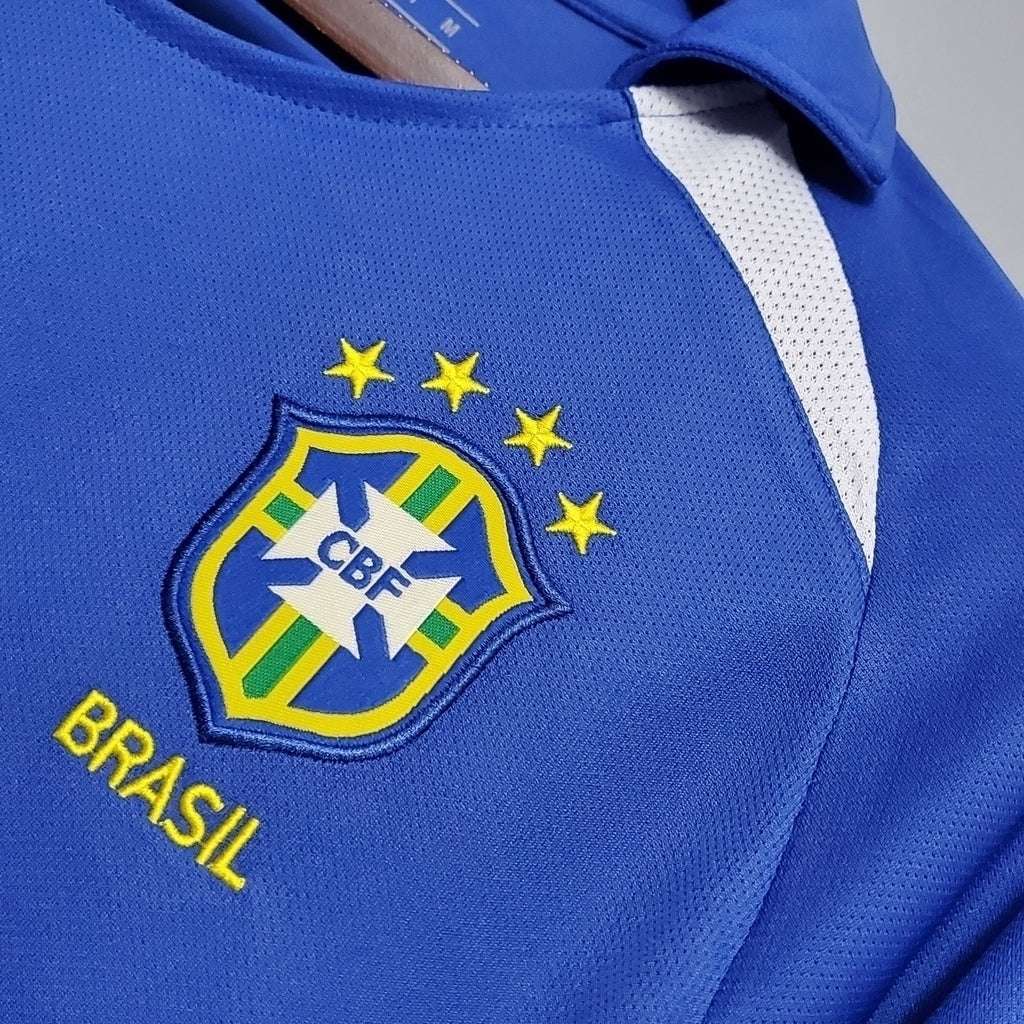 Camisa Brasil Visitante 2002 - Azul - Central das Camisas