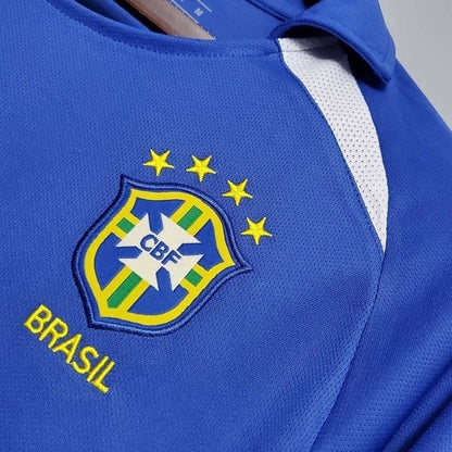 Camisa Brasil Visitante 2002 - Azul - Central das Camisas