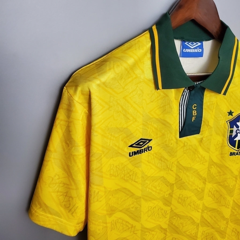Camisa Brasil Titular 91/93 - Amarela