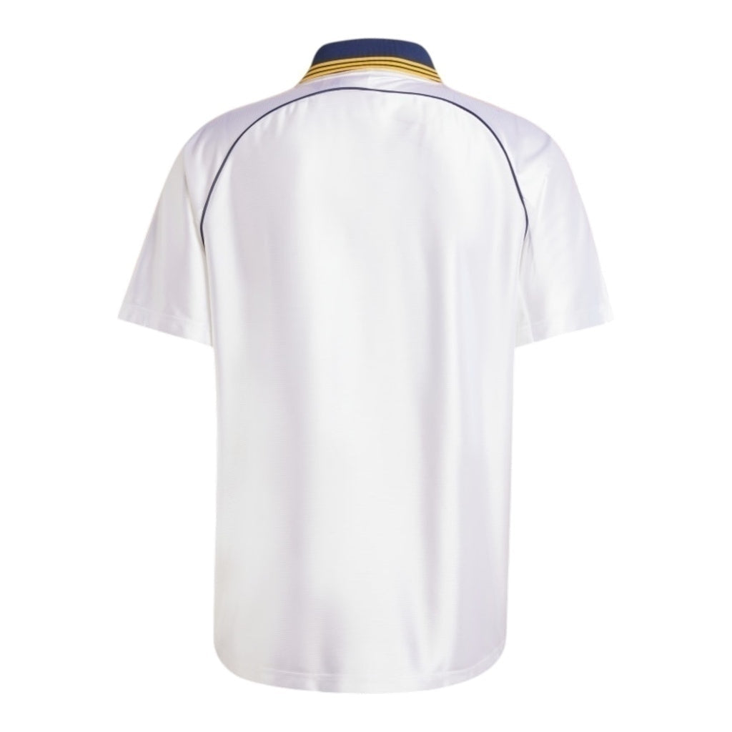 Camisa Real Madrid I 1999/00 - Branca com detalhes em azul e amarelo - Central das Camisas