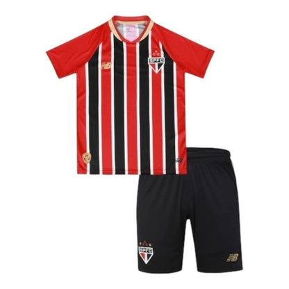 Kit Infantil São Paulo II 25/26 - Vermelho e preto - Central das Camisas