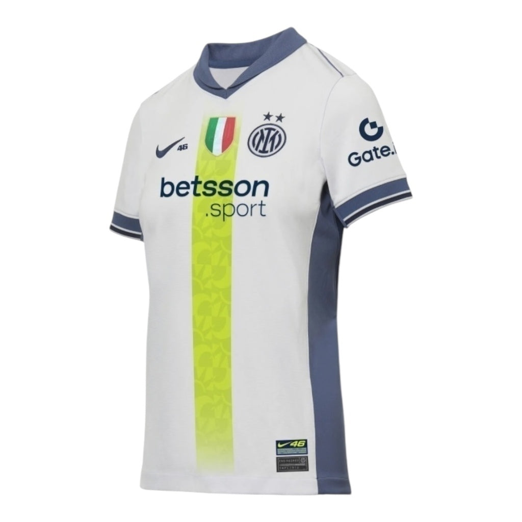 Camisa Inter de Milão Edição especial VR46 II 24/25 - Feminina - Branca com detalhes em azul - Central das Camisas