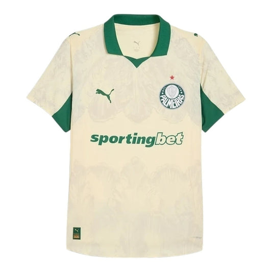 Camisa Inspirada Palmeiras Edição Especial Mundial de Clubes 25/26 - Torcedor Masculina - Bege e verde  Central das Camisas 