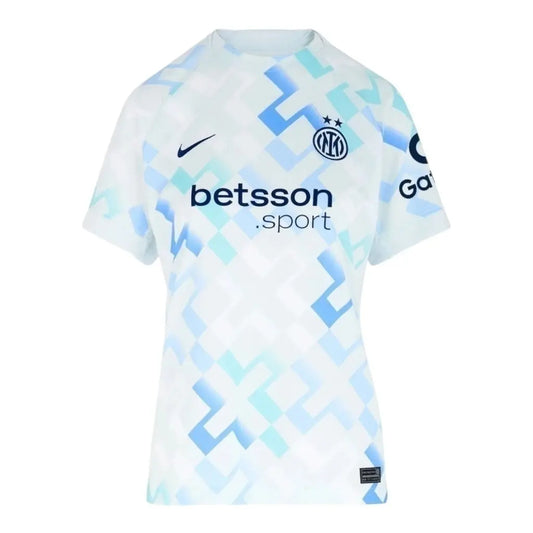 Camisa Inspirada Inter de Milão II 25/26 - Feminina - Branca com detalhes em azul e verde  Central das Camisas 