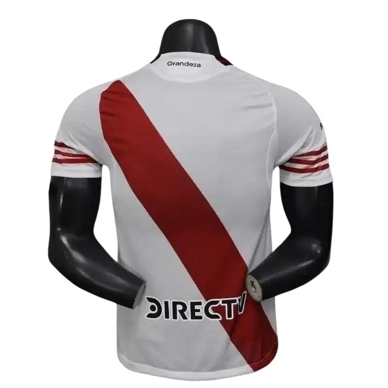 Camisa  River Plate I 25/26 - Jogador Masculina - Branca e vermelha - Central das Camisas