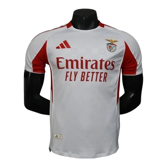 Camisa Benfica II 25/26 - Jogador Masculina - Branca e vermelha  Central das Camisas 