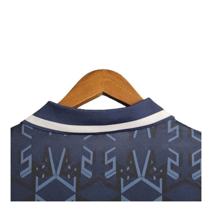 Camisa Escócia II 1992/1993 - Masculina - Azul com detalhes em branco - Central das Camisas